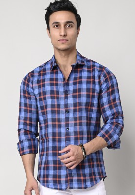 Dark Age Men Checkered Casual Blue Shirt