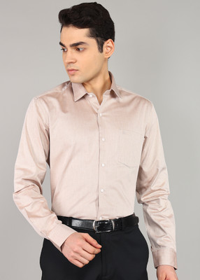 ARROW Men Self Design Formal Beige Shirt