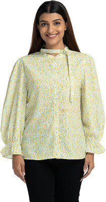 KILLER Women Printed Casual Yellow Shirt