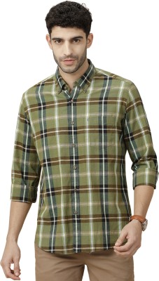 CAVALLO BY LINEN CLUB Men Checkered Casual Green Shirt