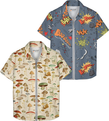 Hellcat Boys Animal Print, Floral Print Casual Multicolor Shirt(Pack of 2)