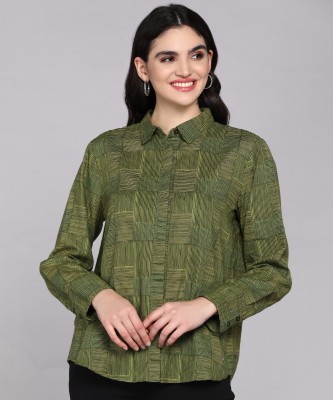 Allen Solly Women Printed Casual Green Shirt