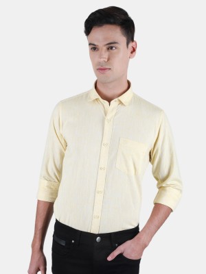 DUKE Men Self Design Casual Yellow Shirt