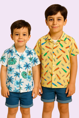 SVHFashion Boys Printed Casual Multicolor Shirt(Pack of 2)
