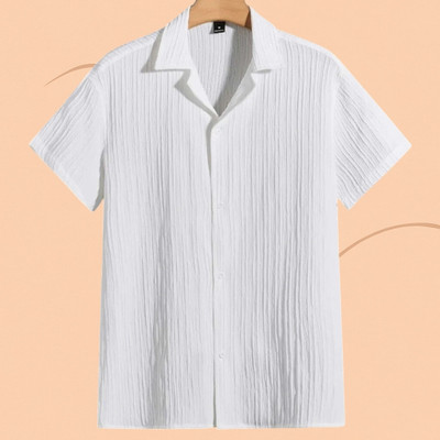 Dharamraj Fashion Men Self Design Casual White Shirt