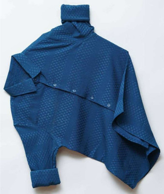 SHFASHION Men Self Design Casual Blue Shirt