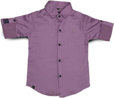 Havok Kids Boys Solid Wedding Purple Shirt