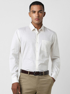 PETER ENGLAND Men Printed Formal White Shirt