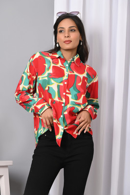 IQRAAR Women Printed Casual Multicolor Shirt