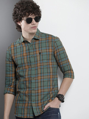 The Indian Garage Co. Men Checkered Casual Blue Shirt