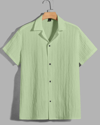 METRONAUT Men Self Design Casual Light Green Shirt