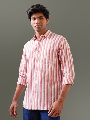 Indiqlo Men Striped Casual Red Shirt