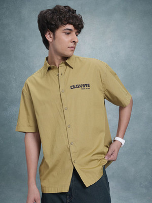 Roadster Men Solid Casual Orange Shirt