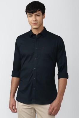 VAN HEUSEN Men Solid Casual Dark Blue Shirt