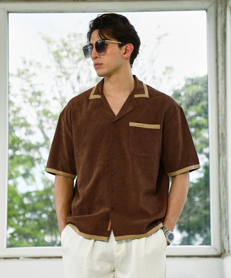 CAMPUS SUTRA Men Solid Casual Brown Shirt
