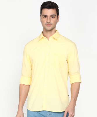 PARX Men Solid Casual Yellow Shirt