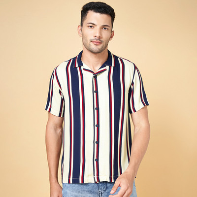 PEOPLE Men Striped Casual Multicolor Shirt