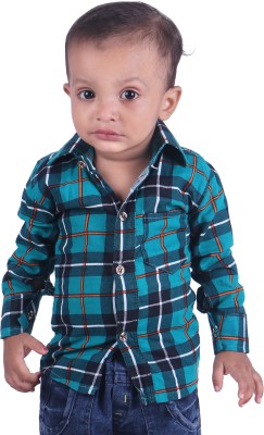 stylestorm Boys Checkered Casual Blue Shirt