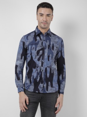 NUMERO UNO Men Printed Casual Blue Shirt