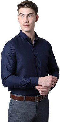 RAFSON Men Solid Formal Dark Blue Shirt