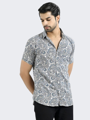 QuaClo Men Printed Casual Multicolor Shirt