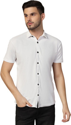 GEUM Men Printed Casual White Shirt