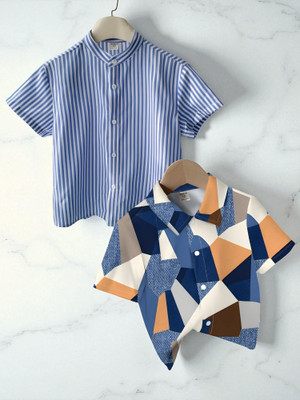 RAVYA TRENDZ Boys Printed Casual Multicolor Shirt(Pack of 2)