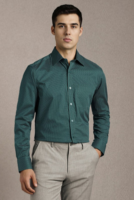 LOUIS PHILIPPE Men Solid Formal Green Shirt