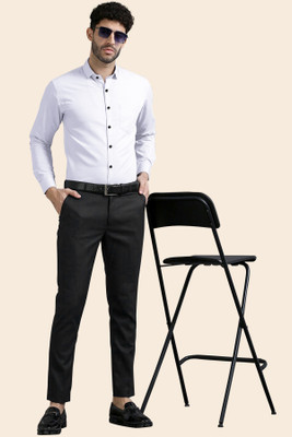 ZUNIYA COLLECTION Men Solid Casual White Shirt