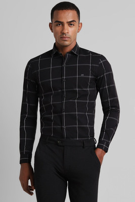 PETER ENGLAND Men Checkered Casual Black, White Shirt