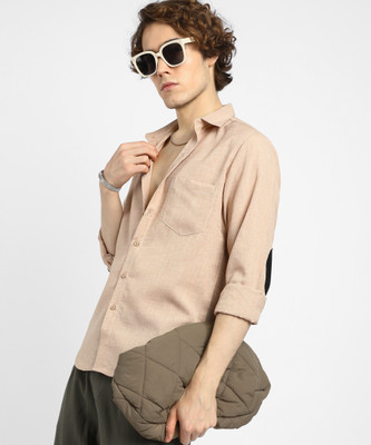 CAMPUS SUTRA Men Checkered Casual Beige Shirt