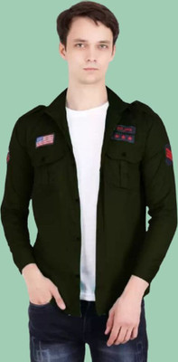 Super Weston Trend Men Solid Casual Dark Green Shirt