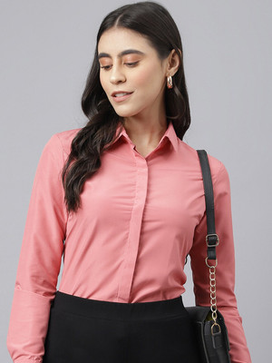 ZAINAB CREATIONS Women Solid Formal Pink Shirt