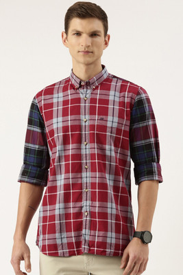 PETER ENGLAND Men Checkered Casual Red Shirt