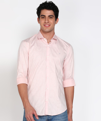 PETER ENGLAND Men Printed Casual Pink Shirt