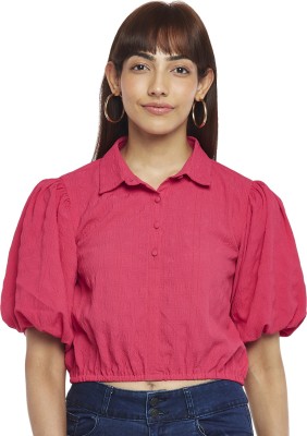 PEOPLE Women Checkered Casual Pink Shirt