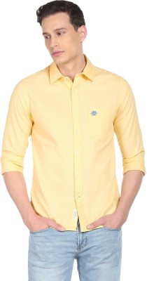 U.S. POLO ASSN. Men Solid Casual Yellow Shirt