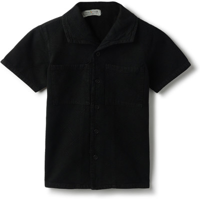 TALES & STORIES Boys Solid Casual Black Shirt