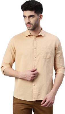 Chennis Men Self Design Casual Beige Shirt