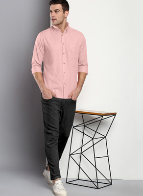 FABFARM Men Solid Casual White Shirt