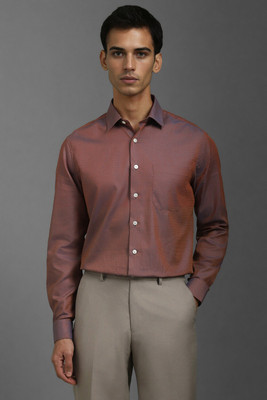 LOUIS PHILIPPE Men Self Design Formal Brown Shirt