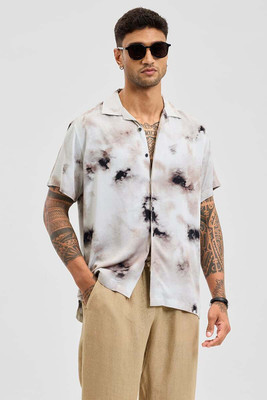 Snitch Men Printed Casual Brown Shirt