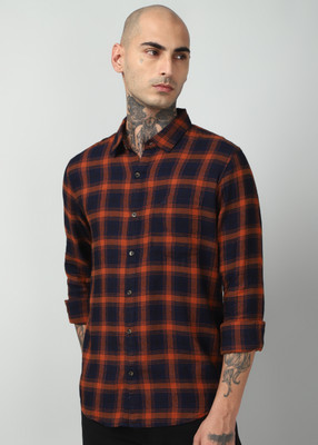 WROGN Men Checkered Casual Red Shirt
