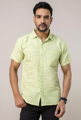 METRONAUT Men Self Design Casual Green Shirt