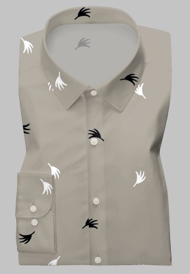 SAADIWALA Men Printed Casual Grey Shirt