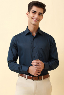 Allen Solly Men Solid Formal Dark Blue Shirt