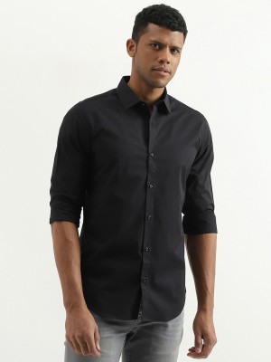 United Colors of Benetton Men Solid Casual Black Shirt