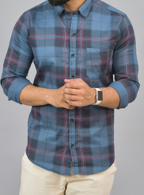 Hems trends Men Checkered Casual Blue, Yellow, Black Shirt