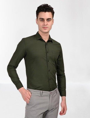 ALVIN ENTERPRISE Men Solid Casual Green Shirt