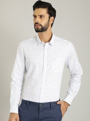 INDIAN TERRAIN Men Printed Casual White Shirt